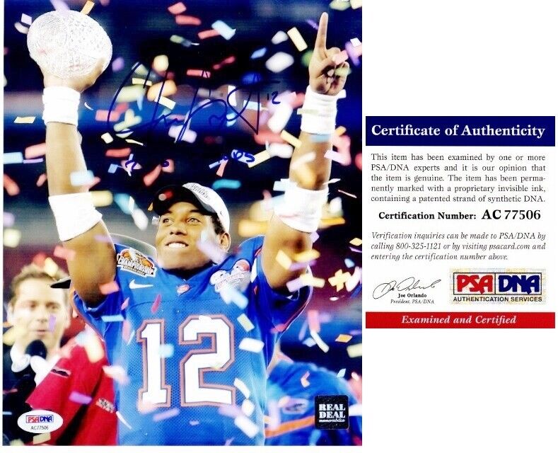 Chris Leak Signed UF Autographed 2006 Florida Gators 8x10 inch Photo Poster painting + PSA/DNA