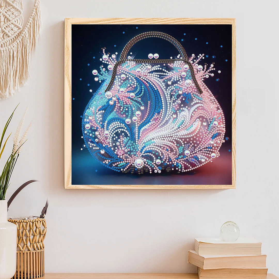 Flowers Bag - Diamond Painting - Partial Special Shaped Drill(Canvas|30*30cm)