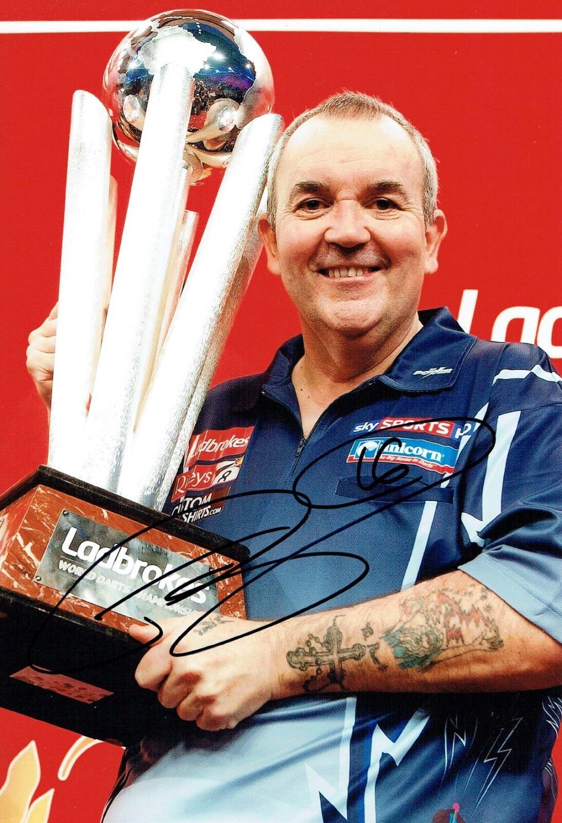 Phil The Power TAYLOR Signed Autograph 16 x Darts Champion Photo Poster painting 2 AFTAL COA