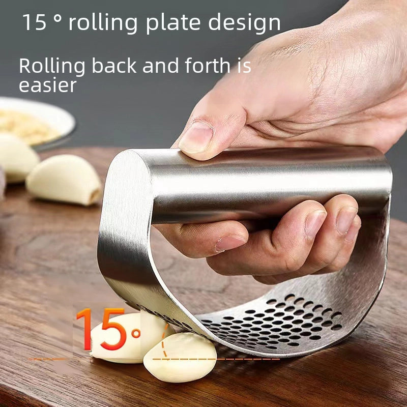 Garlic Press Stainless Steel Ring Garlic Press All-steel Household Garlic Press Manual Garlic Clip Artifact Garlic Peeler