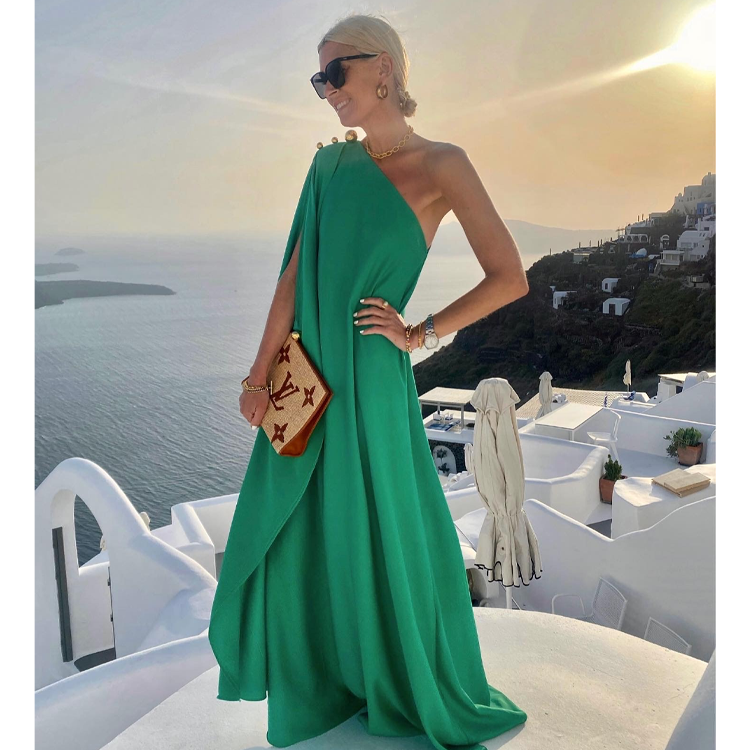 Santorini One Shoulder Maxi Dress