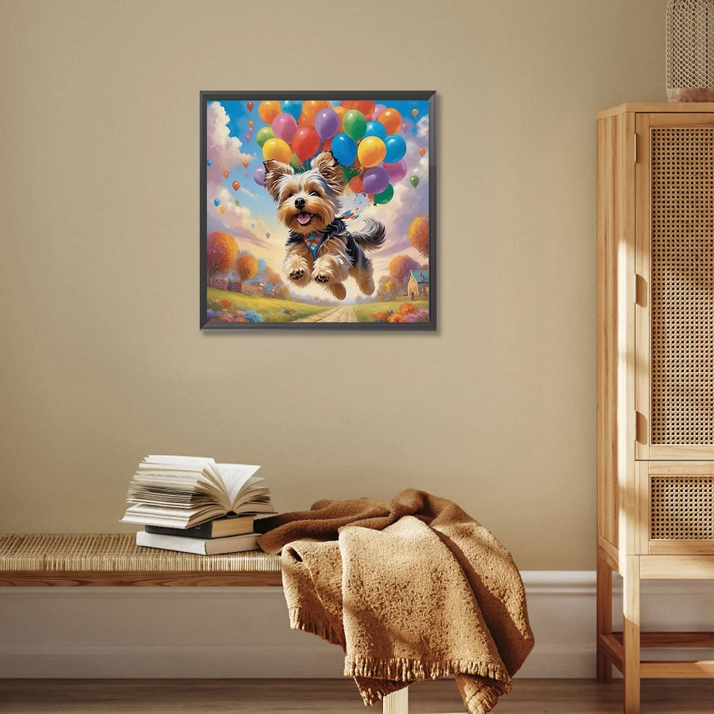 Diamond Painting - Full Round Drill - Balloon Puppy(Canvas|30*30cm)