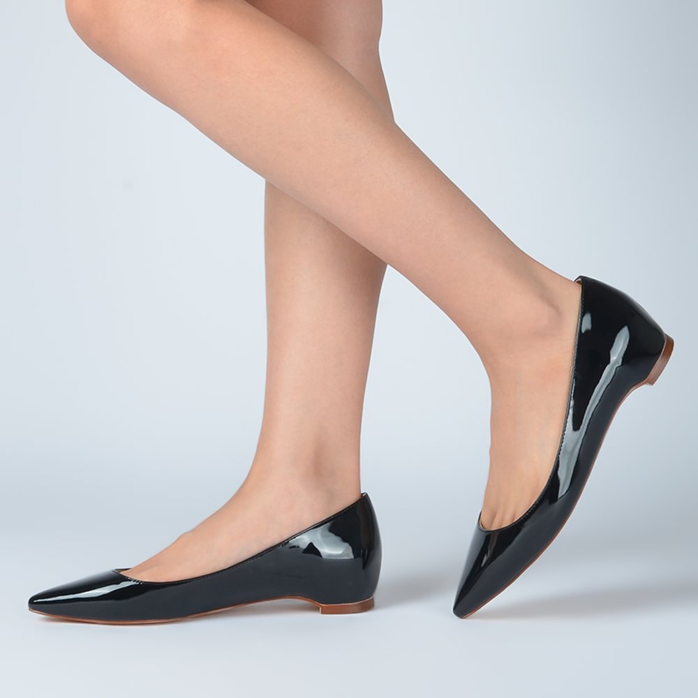 Black Commuter Shoes Pointed Toe Flats