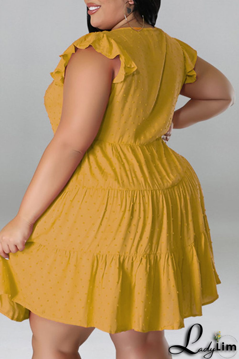 Black Fashion Casual Plus Size Solid Patchwork V Neck Sleeveless Dress