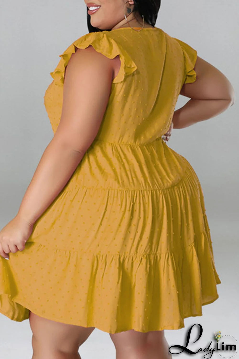 Black Fashion Casual Plus Size Solid Patchwork V Neck Sleeveless Dress