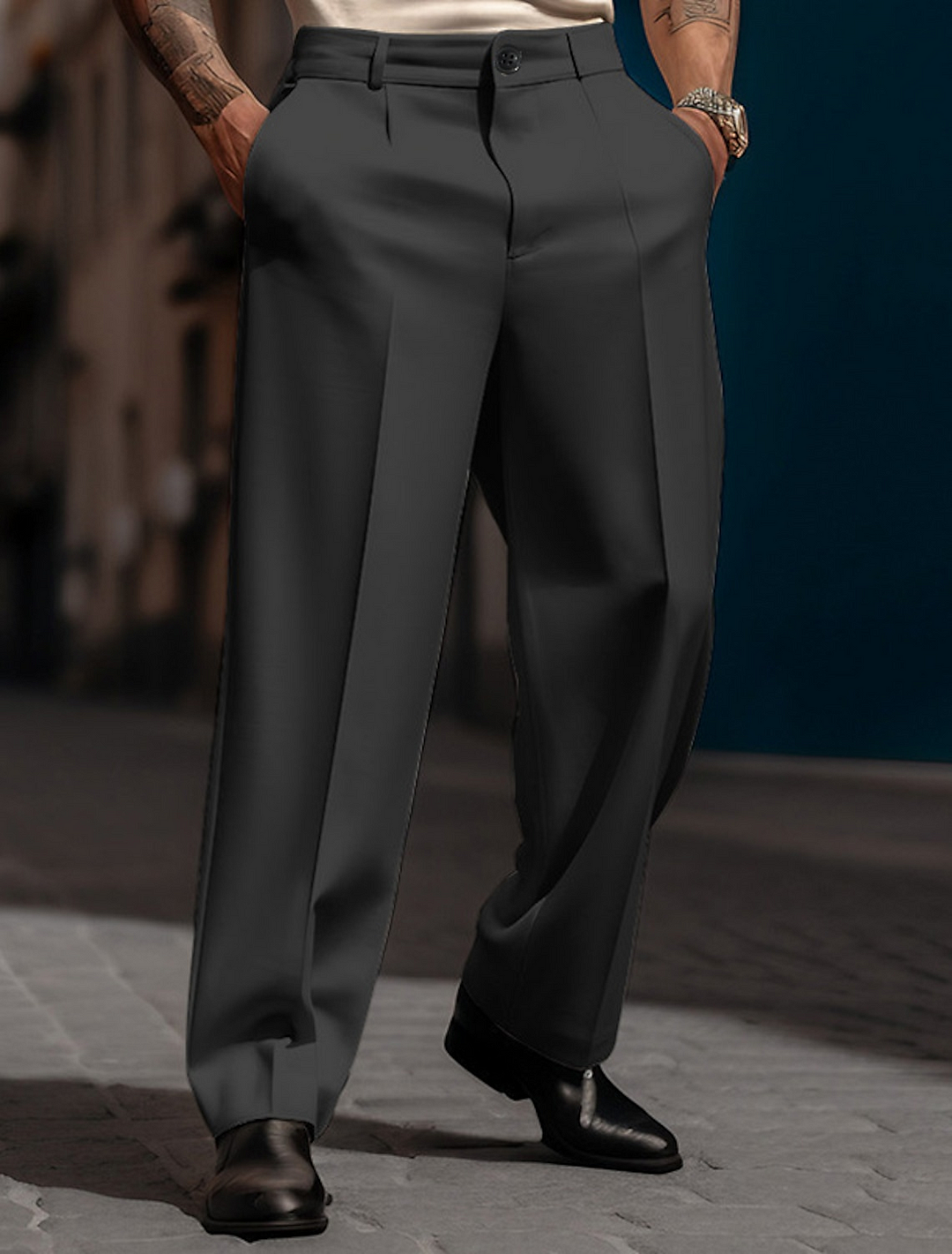 Men's casual solid color street pants 015