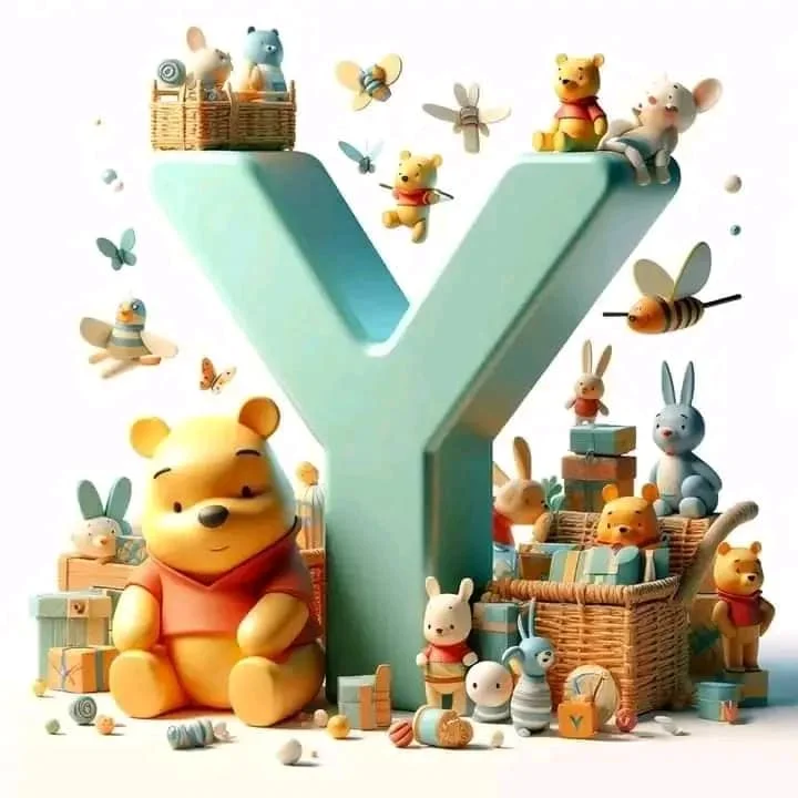 Diamond Painting - Full Round Drill - Pooh&Alphabet(Canvas|40*40cm)