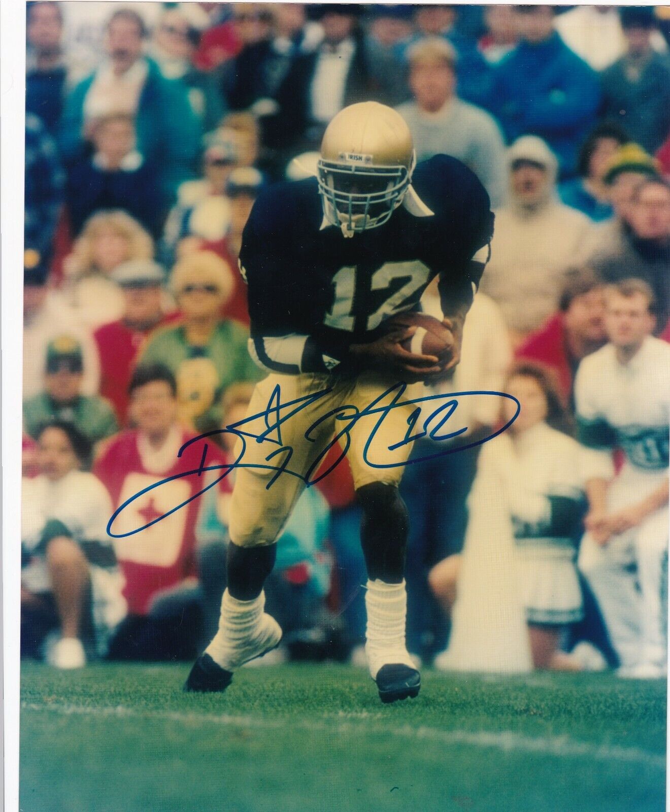 RICKY WATTERS NOTRE DAME FIGHTING IRISH HEISMAN 1953 ACTION SIGNED 8X10