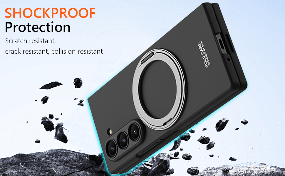 for Samsung Galaxy Z Fold 7 Magnetic Case with Rotating Ring Holder