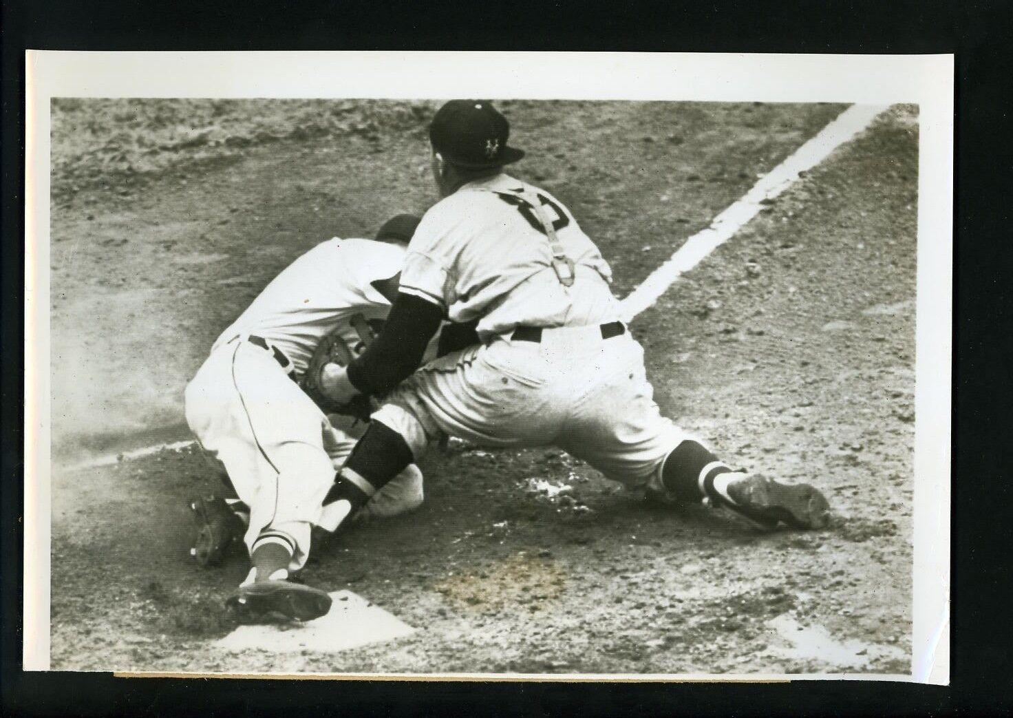 Ray Katt & Bill Virdon 1955 Press Photo Poster painting St. Louis Cardinals New York Giants