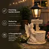 Solar Angel Garden Decor Resin Statue Outdoor Light 600mAh Battery