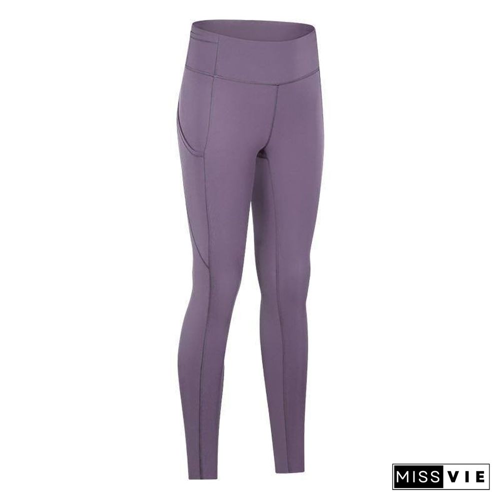 High Waist Yoga Pants With Pockets Sport Leggings Women Tummy Control Workout Running 4 Way Stretch Gym Leggings