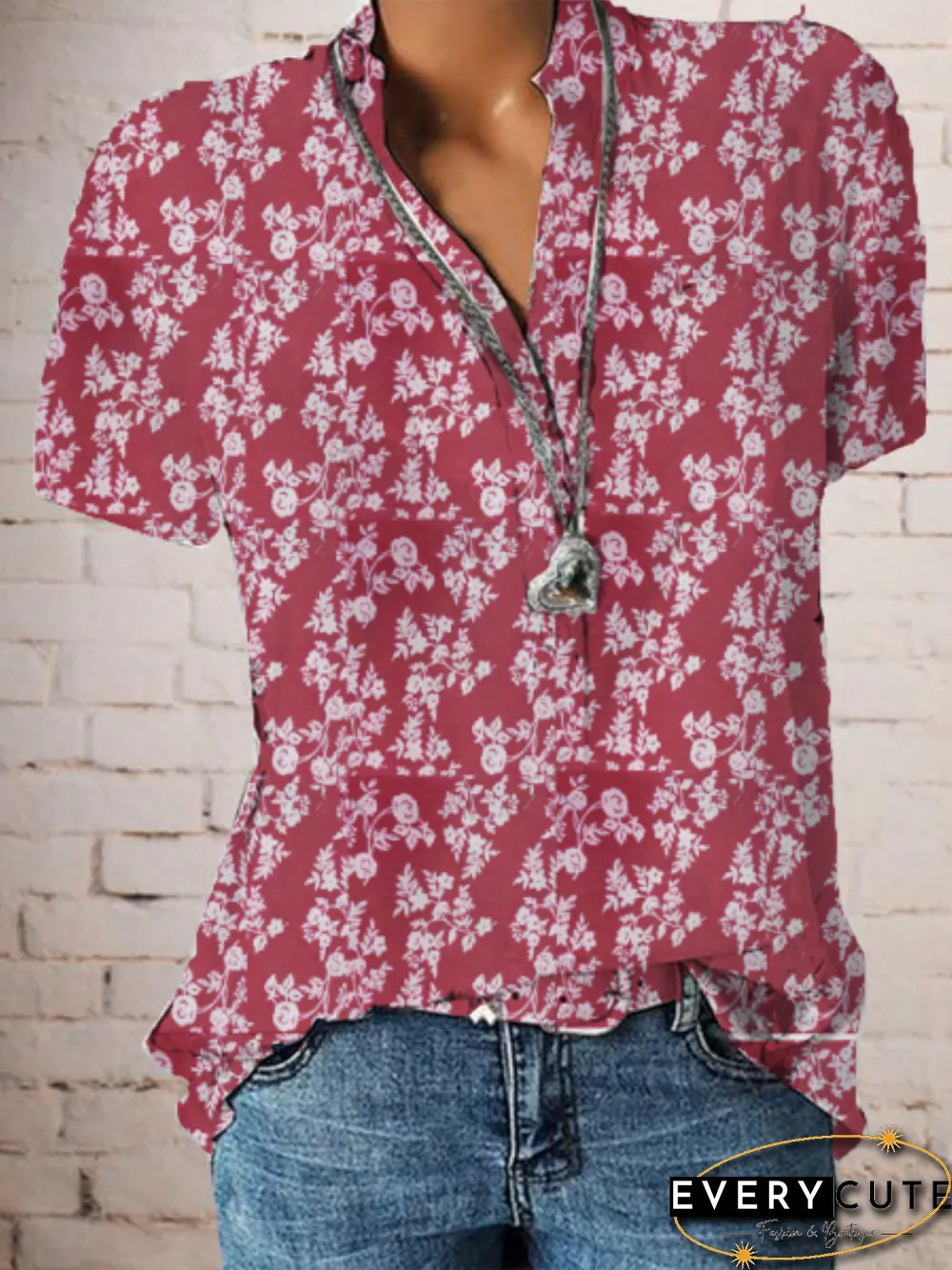 Women Vintage Floral Printed T-shirt