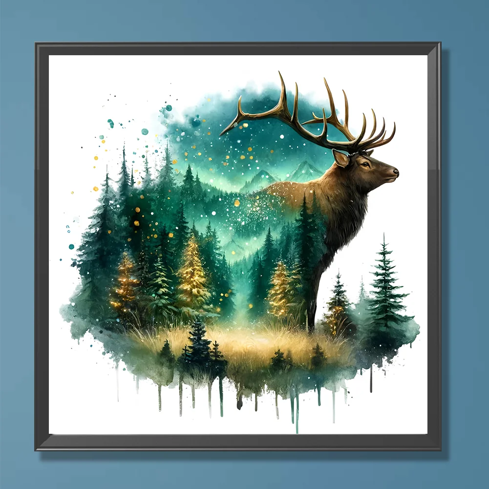 Diamond Painting - Full Round Drill - Forest Deer(Canvas|30*30cm)
