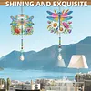 2pcs Dragonfly DIY Acrylic Diamond Painting Wind Chime for Adult 5D Diamond Painting Suncatcher with Crystal Pendant Double Sided Hanging Diamonds Art Paint Ornament Gift for Home