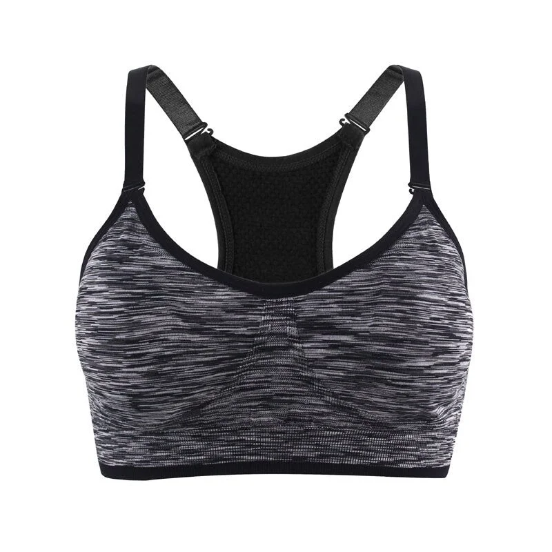 VEAMORS Quick Dry Fitness Sports Bra For Running Gym Seamless Wirefree Padded Underwear Shakeproof Push Up Yoga Bra Tops