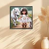 Diamond Painting-DIY Full Round Drill Girl and Pony Puppy