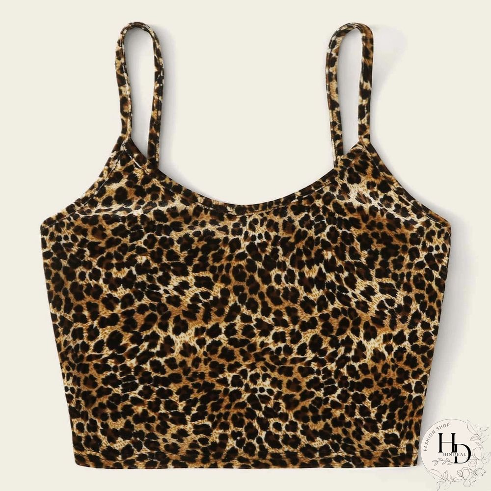 Leopard Women Thin Wild Camis Vest Tank Tops Female Summer Sexy Strap Basic Crop Slim
