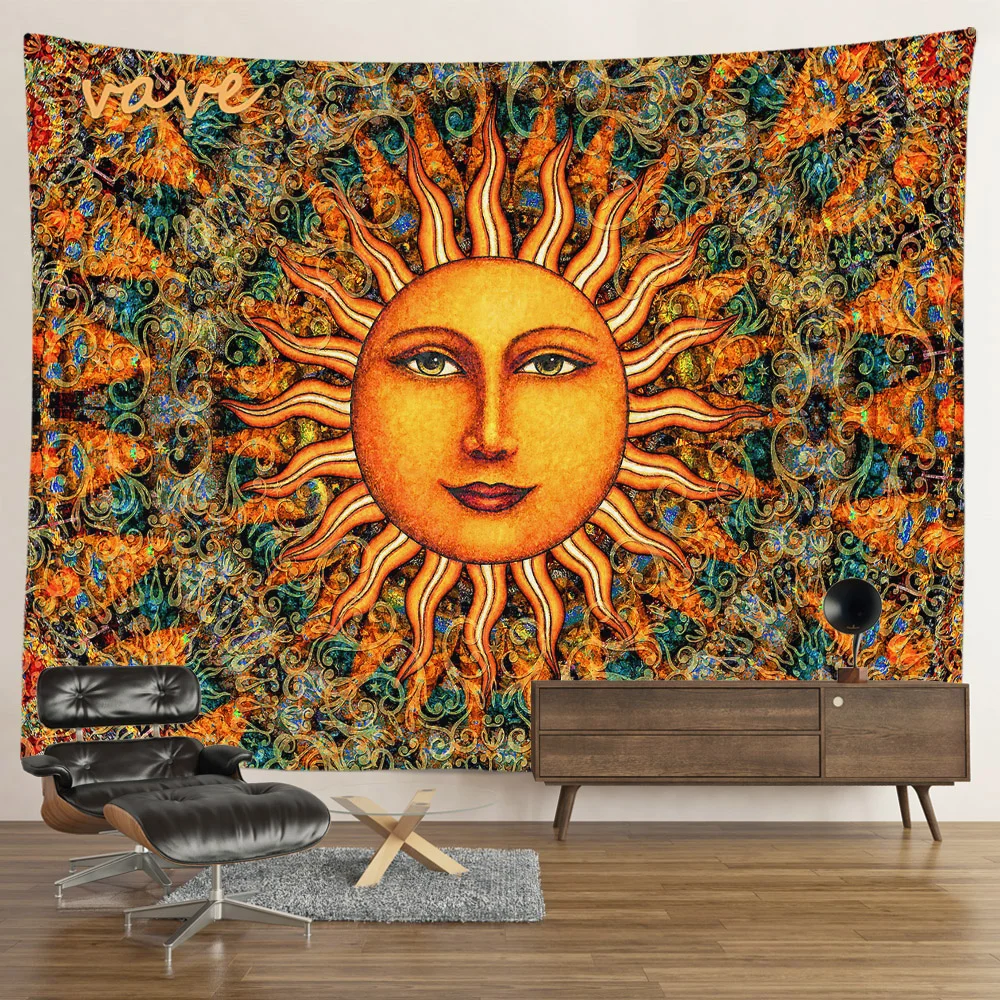 Nigikala Sun Moon Mandala Tapestry Wall Hanging Boho Hippie Witchcraft Astrology Cloth Fabric Tapestry Aesthetic Room Bedroom Decor