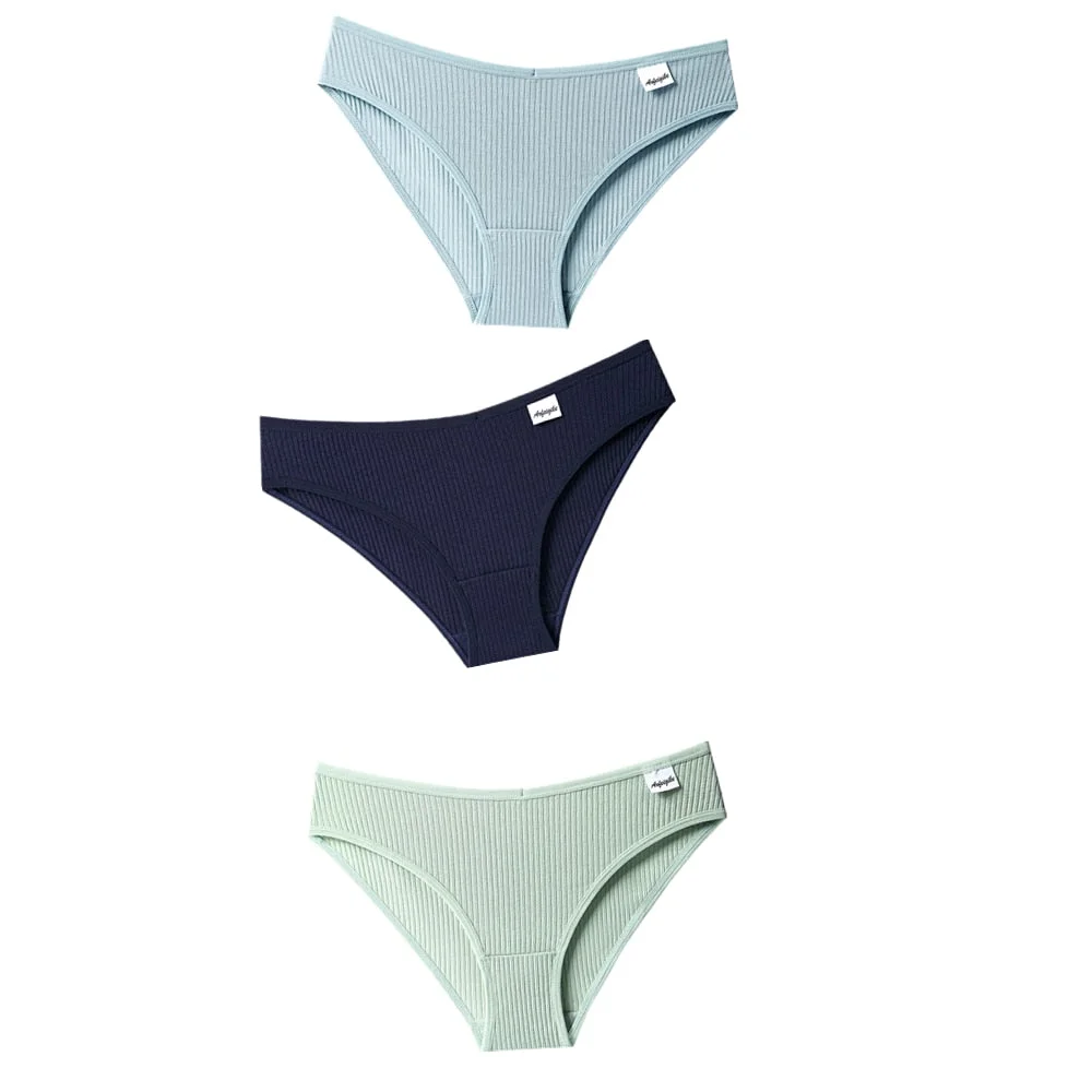 3Pcs Women's Panties Cotton Underwear Seamless Sexy V Waist Briefs Girl Low-Rise Soft Panty Women Underpants Female Lingerie New