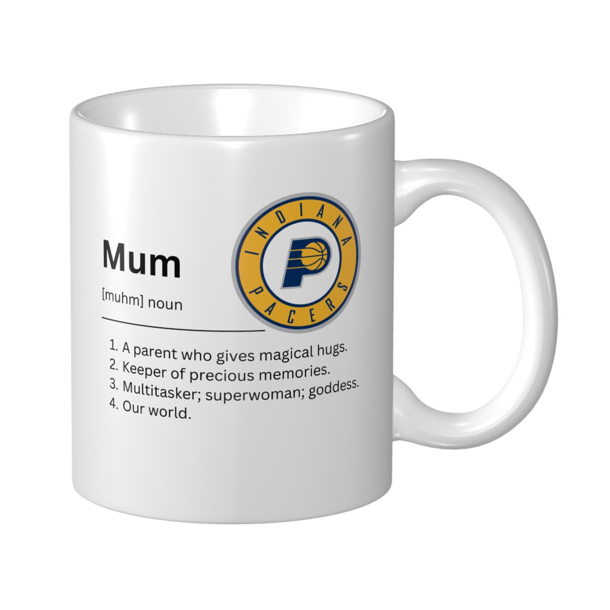 Indiana Pacers Minimalist Dictionary Mother's Day Ceramic Mug