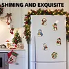 6PCS Snowman DIY Pearl Diamond Painting Christmas Fridge Magnets, Sparkling Rhinestone Refrigerator Magnet Craft Kit for Home Decor & Gifts