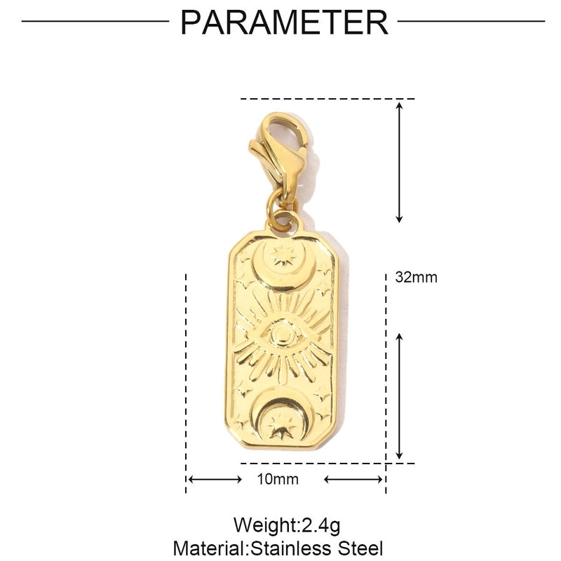 3 PCS/Package Titanium Steel Rhinestones Sun Moon Pendant Jewelry Accessories