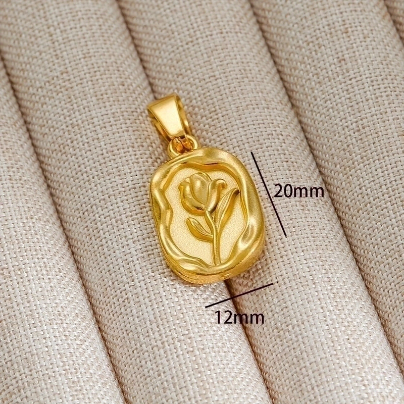 304 Stainless Steel Flower Polished Jewelry Accessories Pendant