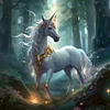 (40*40cm)Forest Unicorn - Full Round Drill Diamond Painting