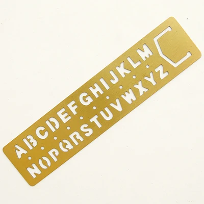 Vintage Brass Digital  Letters Hollowing Ruler Brass Metal Bookmark for Midori Travelers Notebook Planner Accessories Stationery