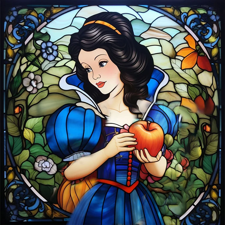11CT Stamped Cross Stitch - Glass Art - Disney Princess Snow 11CT Stamped Cross Stitch - Glass Art - Disney Princess Snow