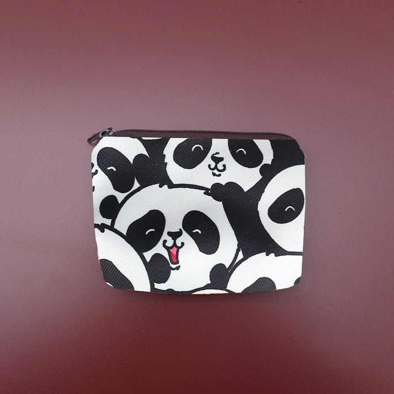 FUDEAM Bonded Fabric Panda Dog Cat Cartoon Women Coin Purse Mini Cute Zipper Animal Girls Coin Wallet USB Cable Bag Key Wallets