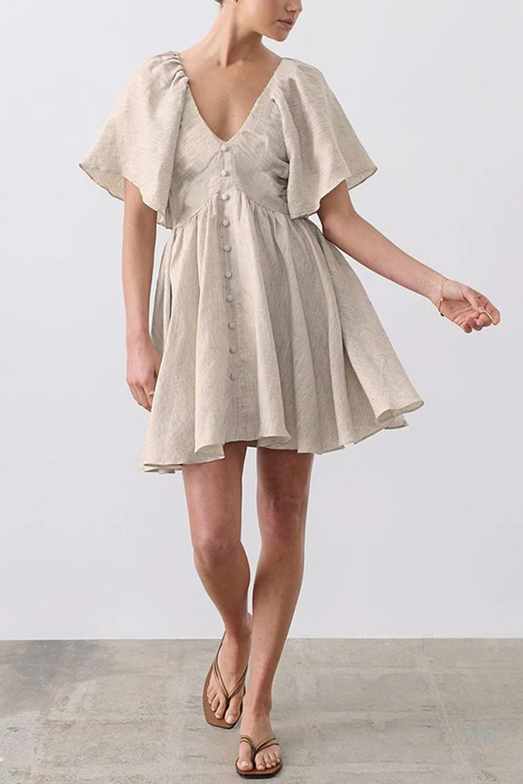 Cotton Flares Sleeve A-line Dress