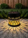 Solar Elegant Flower Wall Lights Waterproof Decorative Pathway Light 7-Color Changing Metal Projector Lamps for Backyards/Patio/Porch