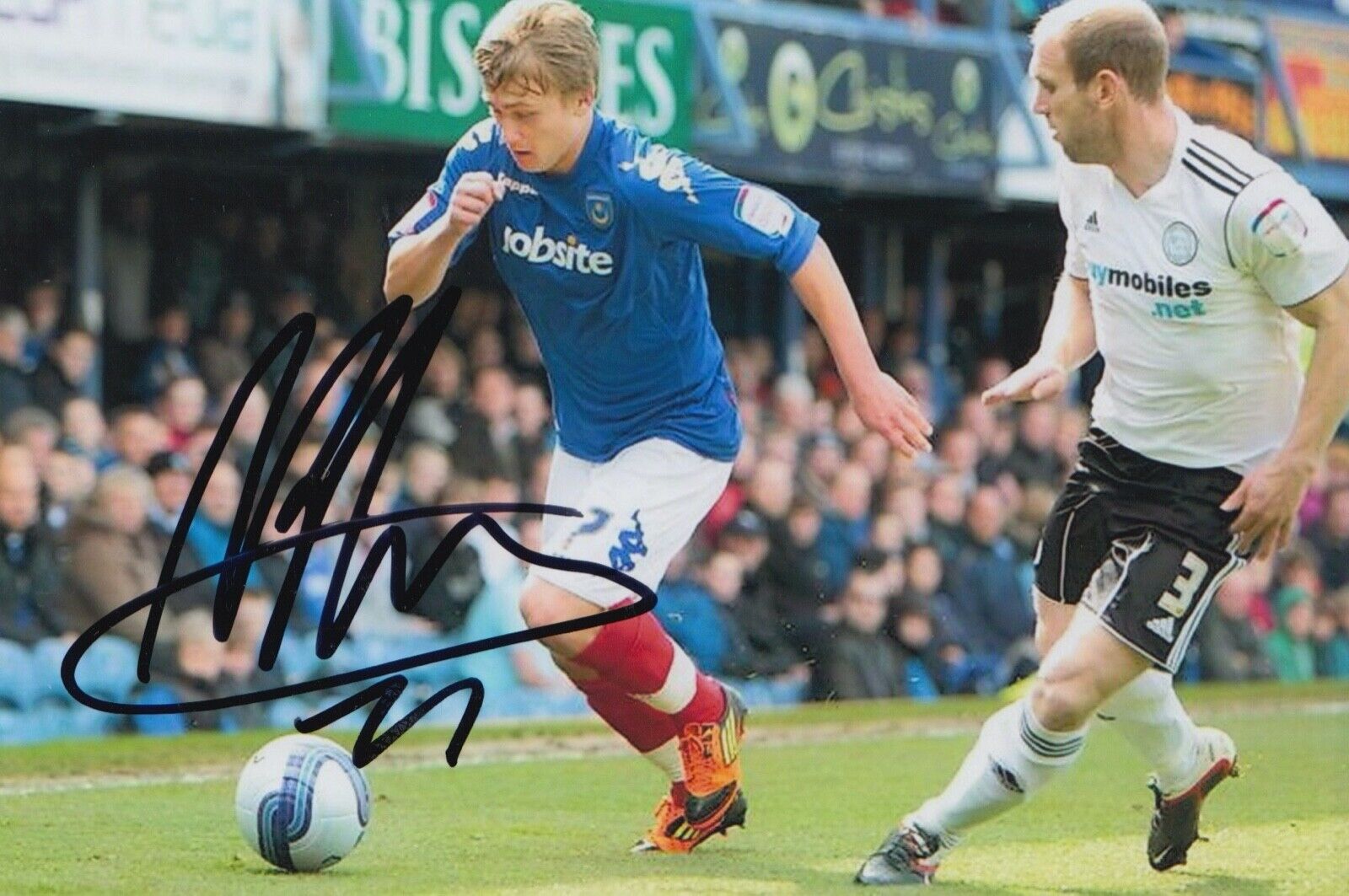 ASHLEY HARRIS HAND SIGNED 6X4 Photo Poster painting - FOOTBALL AUTOGRAPH - PORTSMOUTH 4.