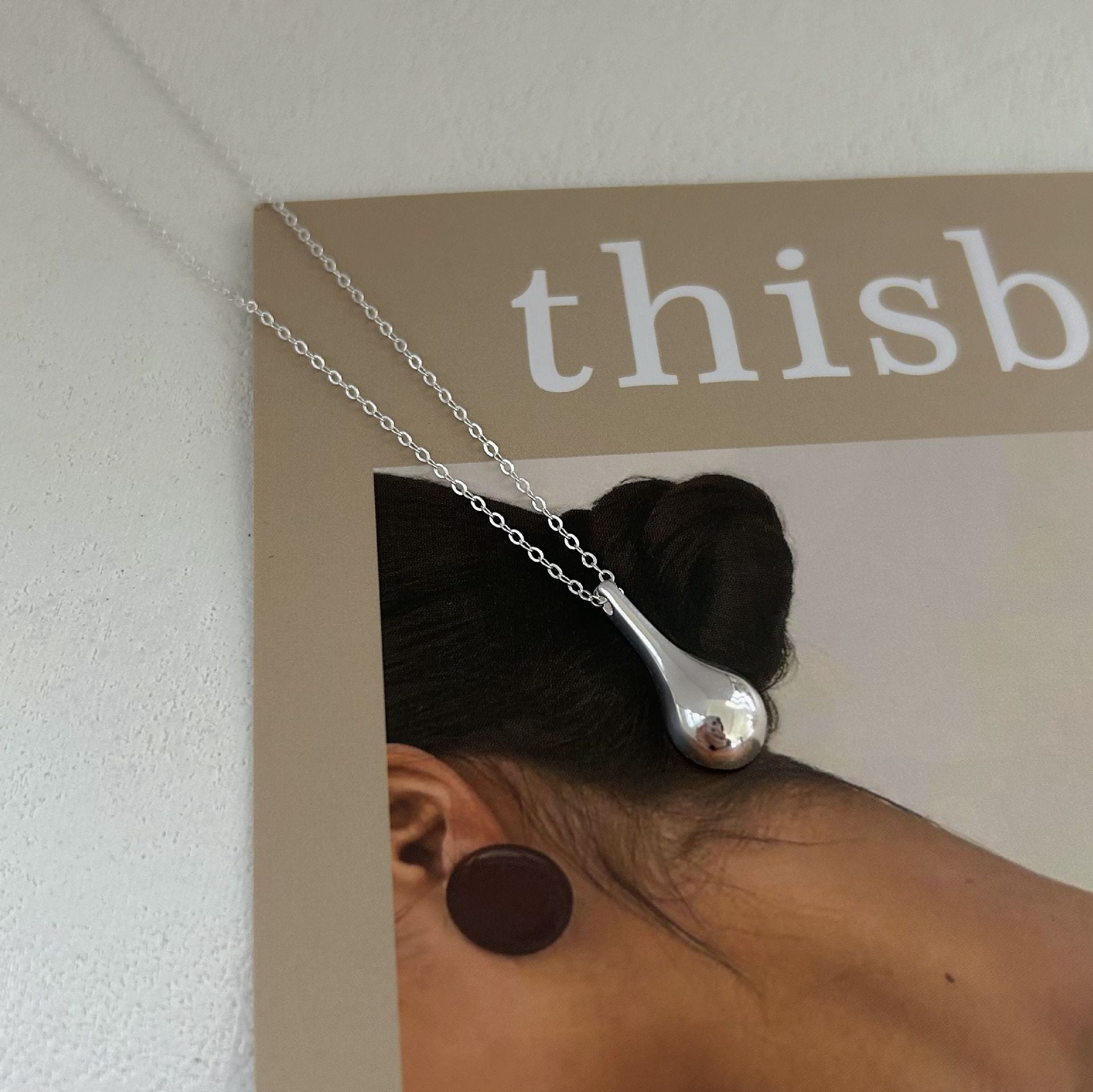 925 Sterling Silver Korean Tulip Geometric Silver Electroplating Necklaces