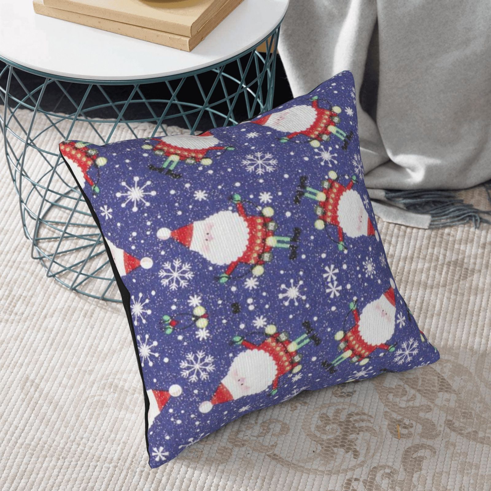 Comstylish Purple Christmas Snowflake Corduroy Pillow
