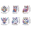 6pcs Acrylic Special Shape Owl Diamond Painting Fridge Magnet