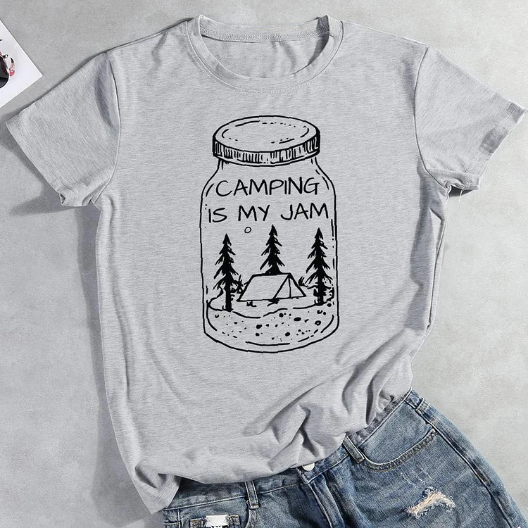 Camping is my jam Round Neck T-shirt-0026169