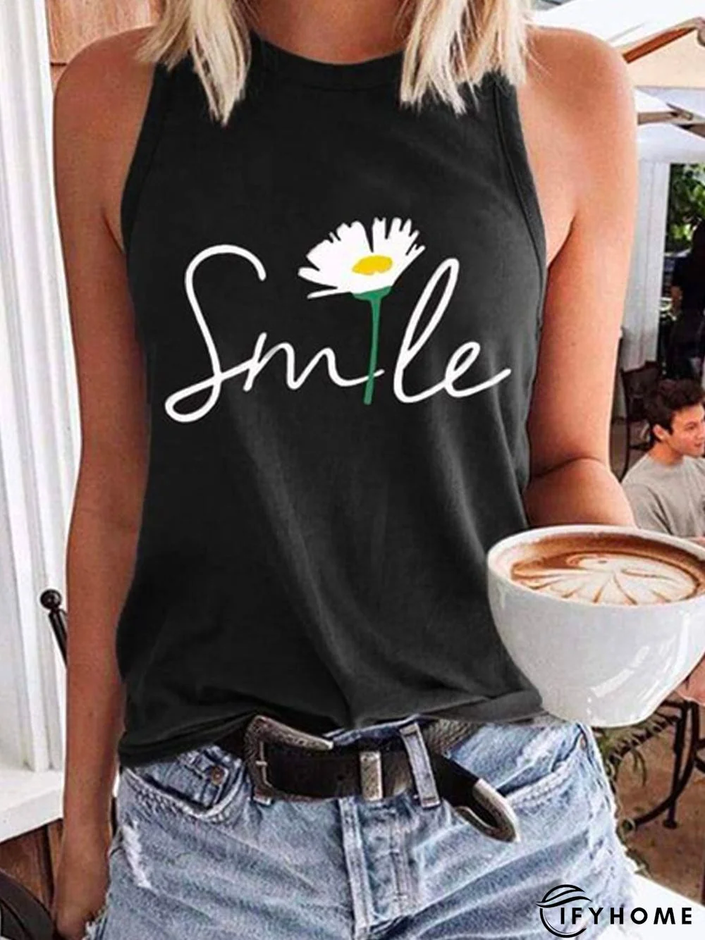 Mother's Day Theme Floral Text Print Spring New Explosive Ladies Sleeveless Tank Top T-Shirt | IFYHOME