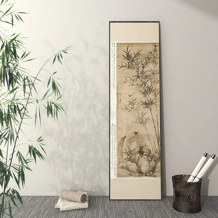 T1078 Bamboo and Rock - Giclee Fine Art Print