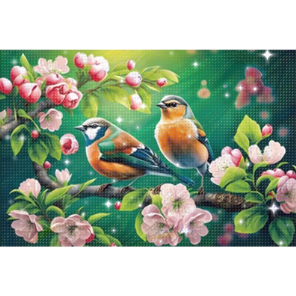 9CT Full Stamped Cross Stitch Bead Embroidery- Birds(Canvas|59*41CM)