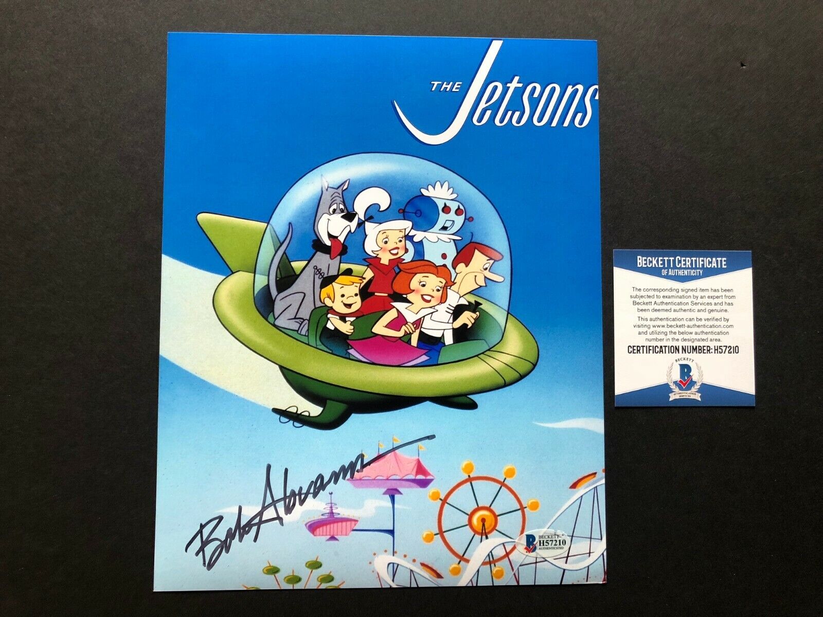 Bob Abrams Rare! signed autographed Jetsons Animator 8x10 Photo Poster painting Beckett BAS coa