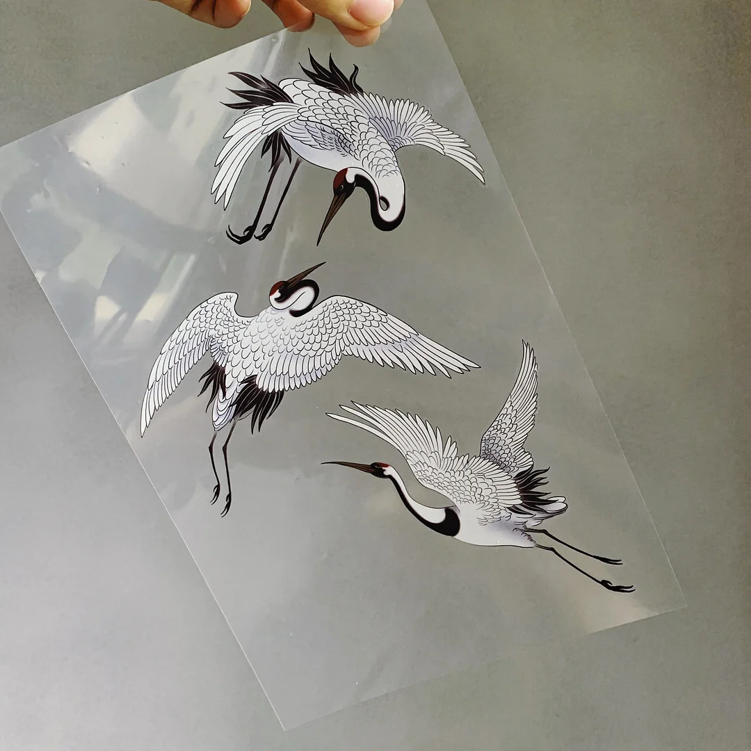 White Red-crowned Crane Temporary Tattoos for Men Women Arm Body Art Hummingbird Fake Tatoo Stickers Waterproof Animal Tattos