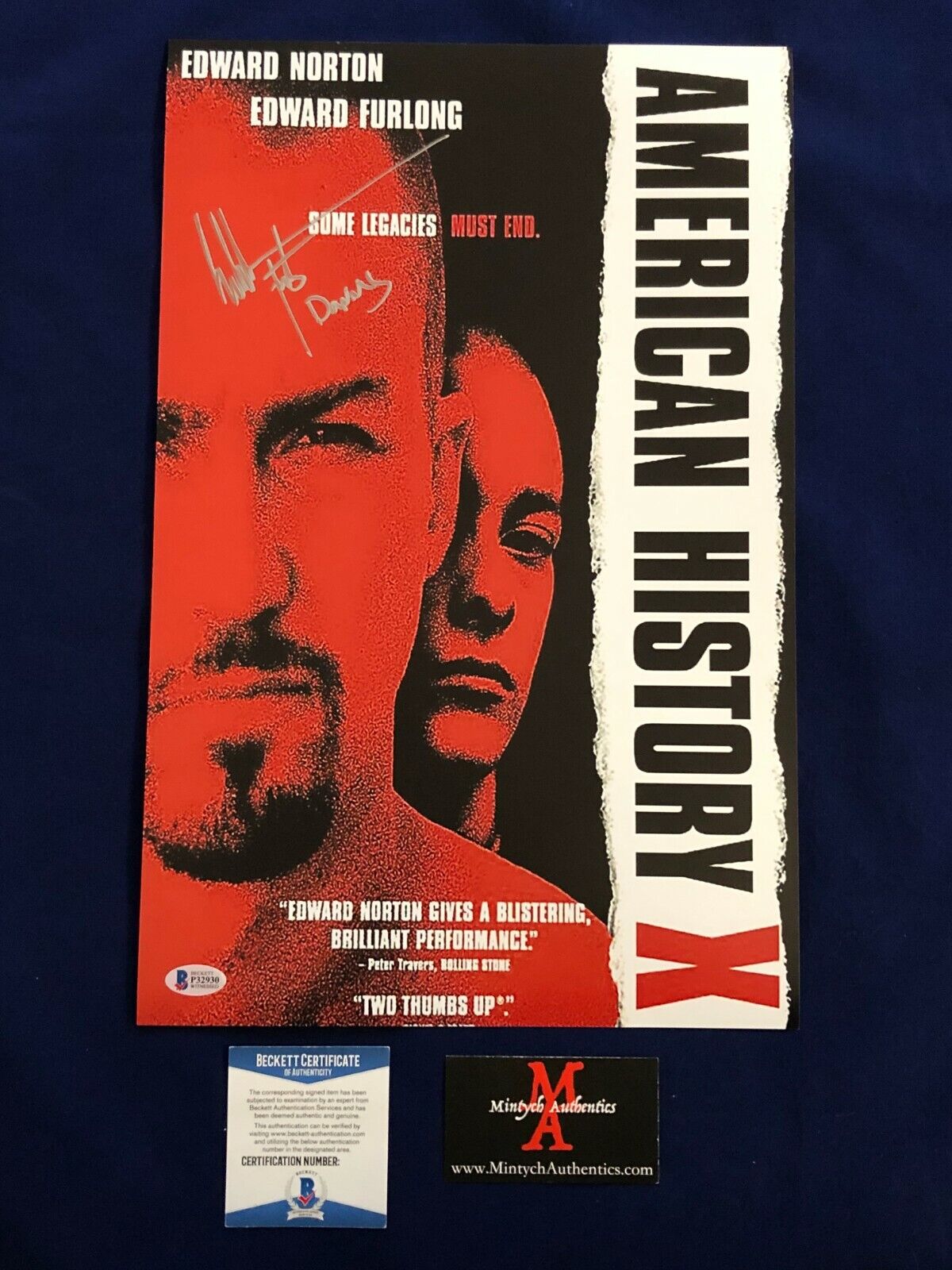 EDWARD FURLONG AUTOGRAPHED SIGNED 11x17 Photo Poster painting! AMERICAN HISTORY X DANNY! BECKETT