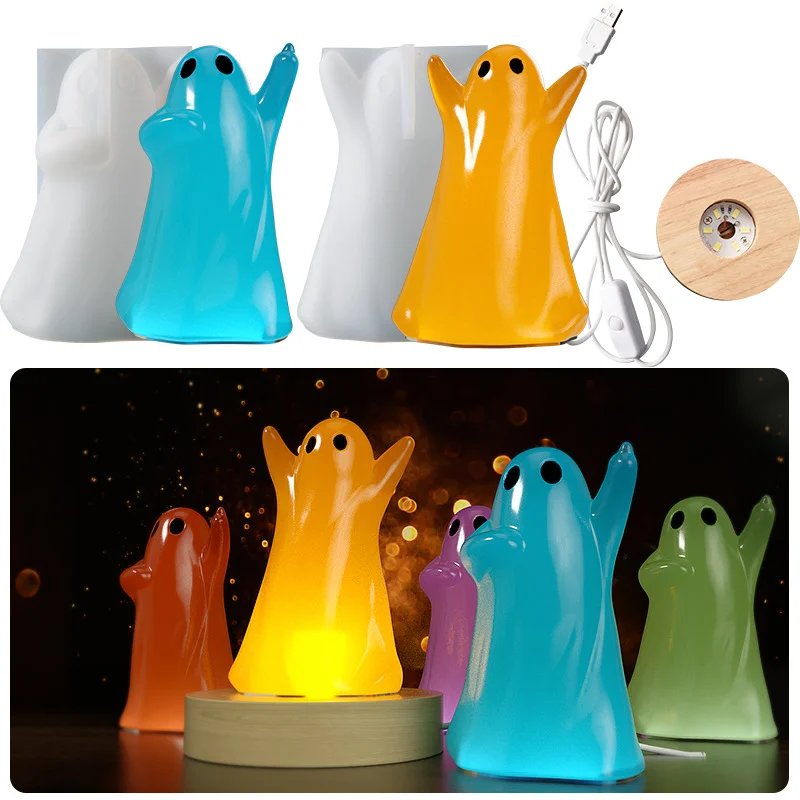 Large Halloween Cute Ghost Light Resin Mold
