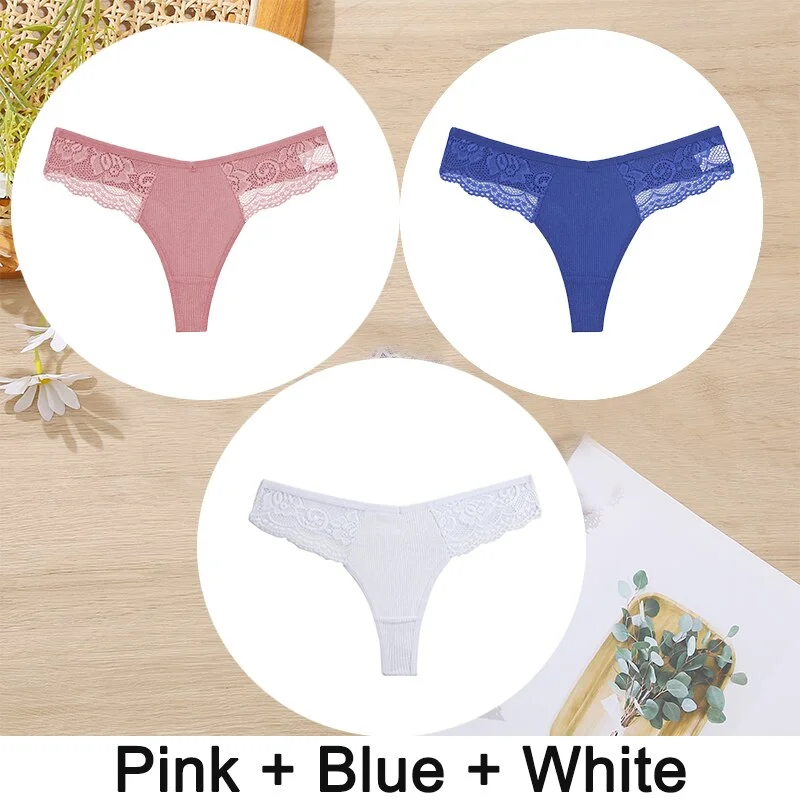 Billionm Cotton Panties for Women Sexy Lace Underwear G-String Underpants Female Perspective Hollow out Soft Intimate Lingerie