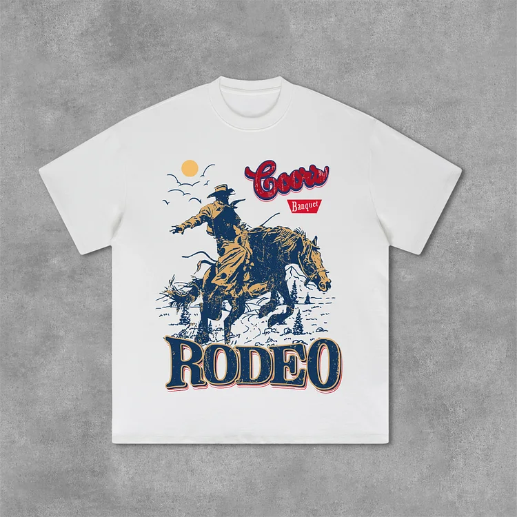 Coors Banquet Rodeo Classic Graphics Print Casual Cotton T-Shirt SOPULA