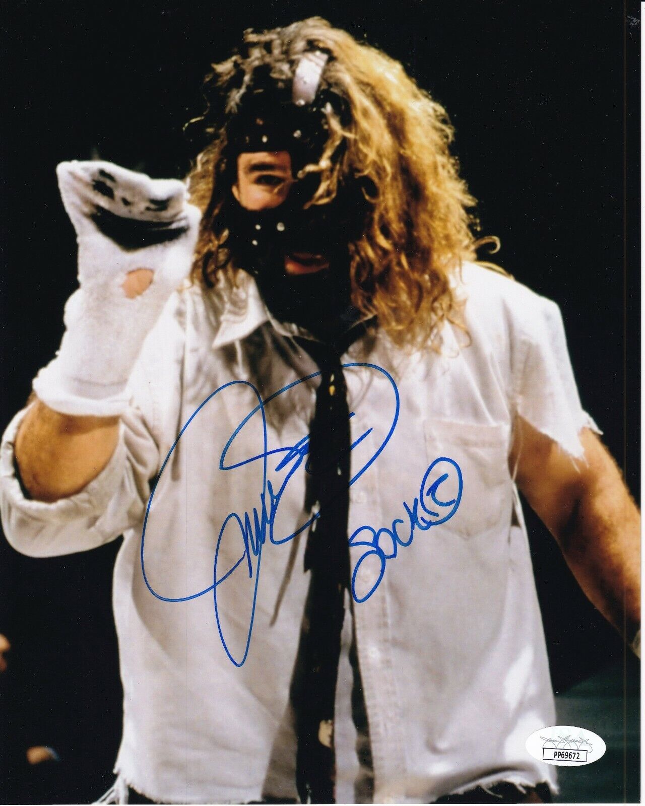 Mankind Mick Foley Signed Autographed Auto 8x10 Photo Poster painting WWF WWE Socko HOF w/ JSA B