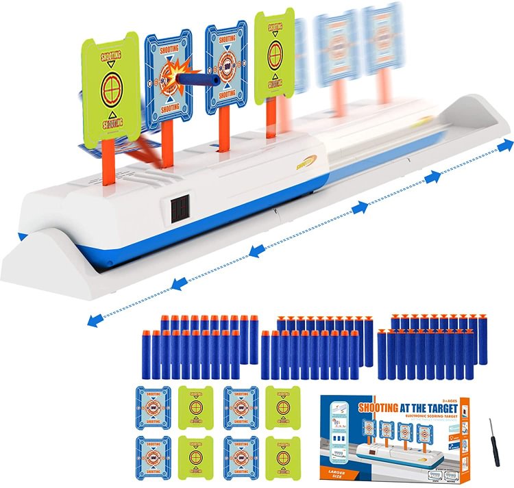 ToyTime Floating Moving Targets Electronic Auto Running Shooting Targets for Nerf Guns, Digital Scoring Targets for Kids Shooting Practice, Gift Toys for Kid/Boys, Moving Targets Stocking Stuffers for Kids and Adults Toy